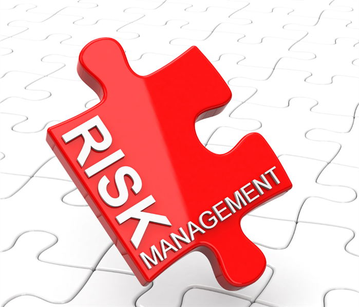 A puzzle piece that says 'risk management.'